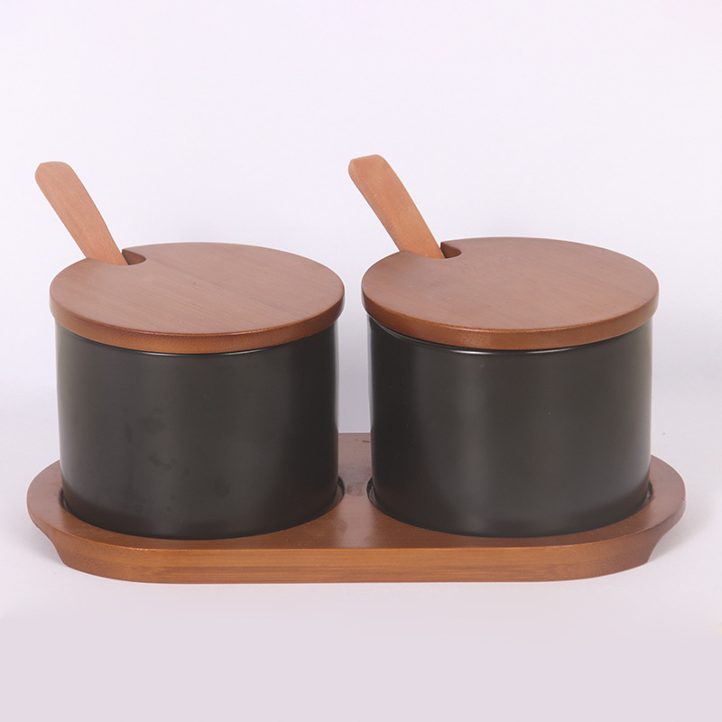 Two cans   TRAY   spoon (matte black 220ML)