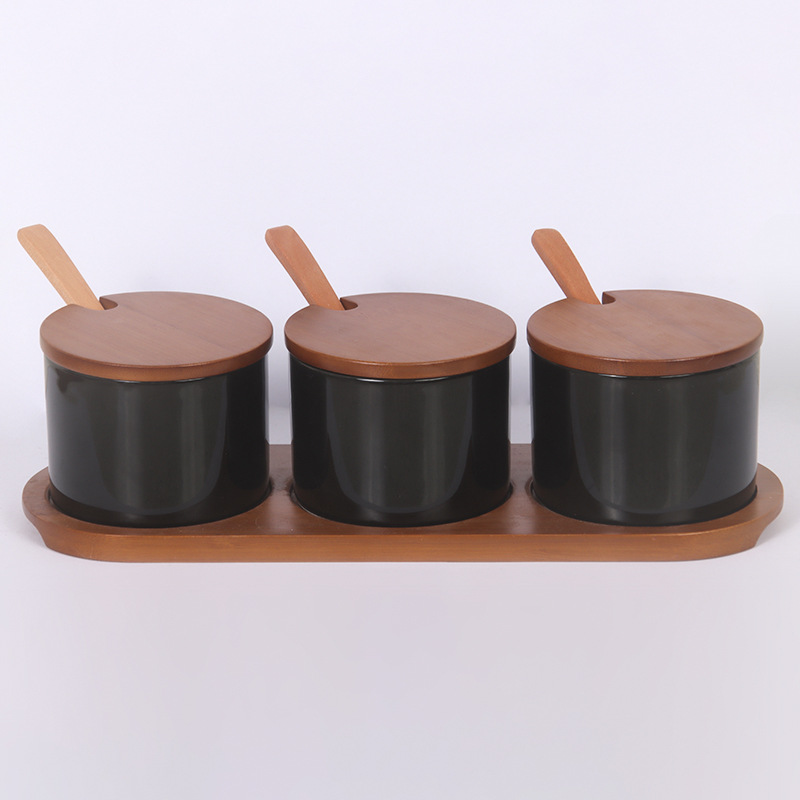 Three cans   TRAY   spoon (matte black 220ML)
