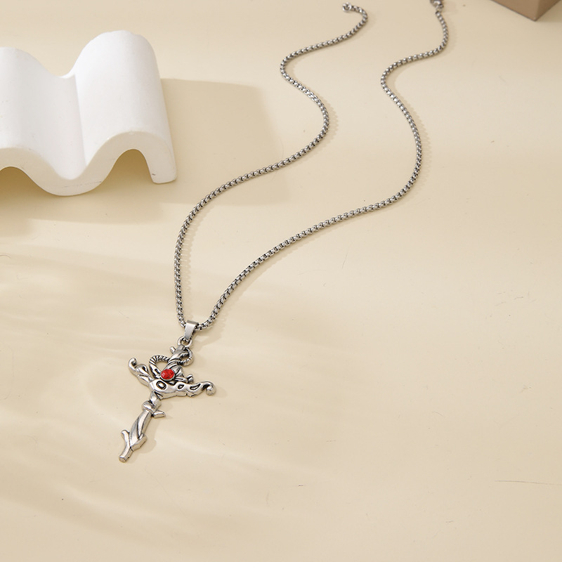 1:Red [with 50cm square pearl chain]