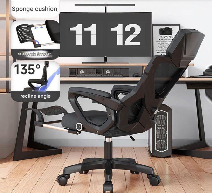 Footrest model [black frame and black mesh] adjustable lumbar support, reclining, width 60