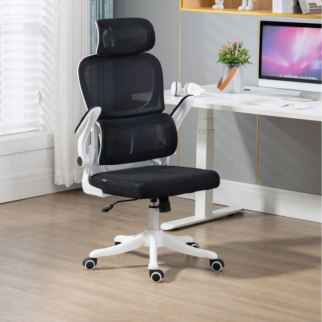 135 degree lying with headrest white frame black