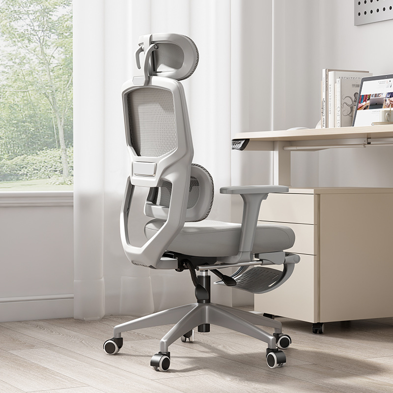 Gray-sponge cushion-with footrest-nylon feet