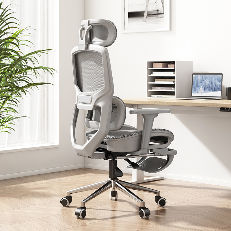 Gray-hollow seat cushion-with footrest-steel feet