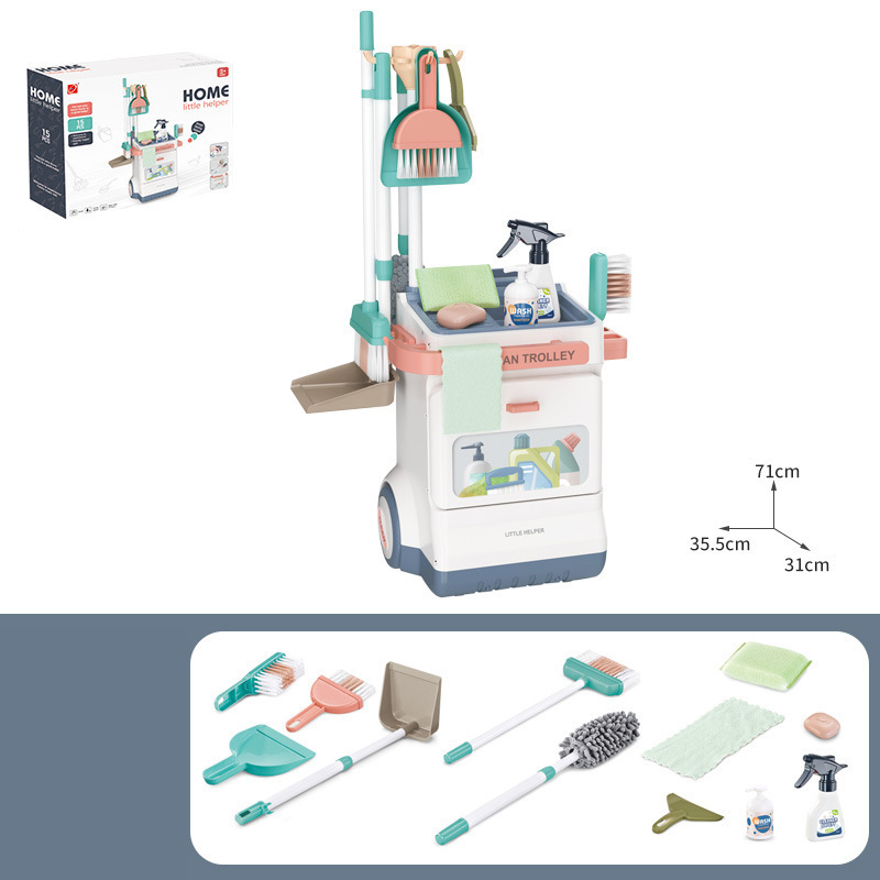 66763-15PCs cleaning cart