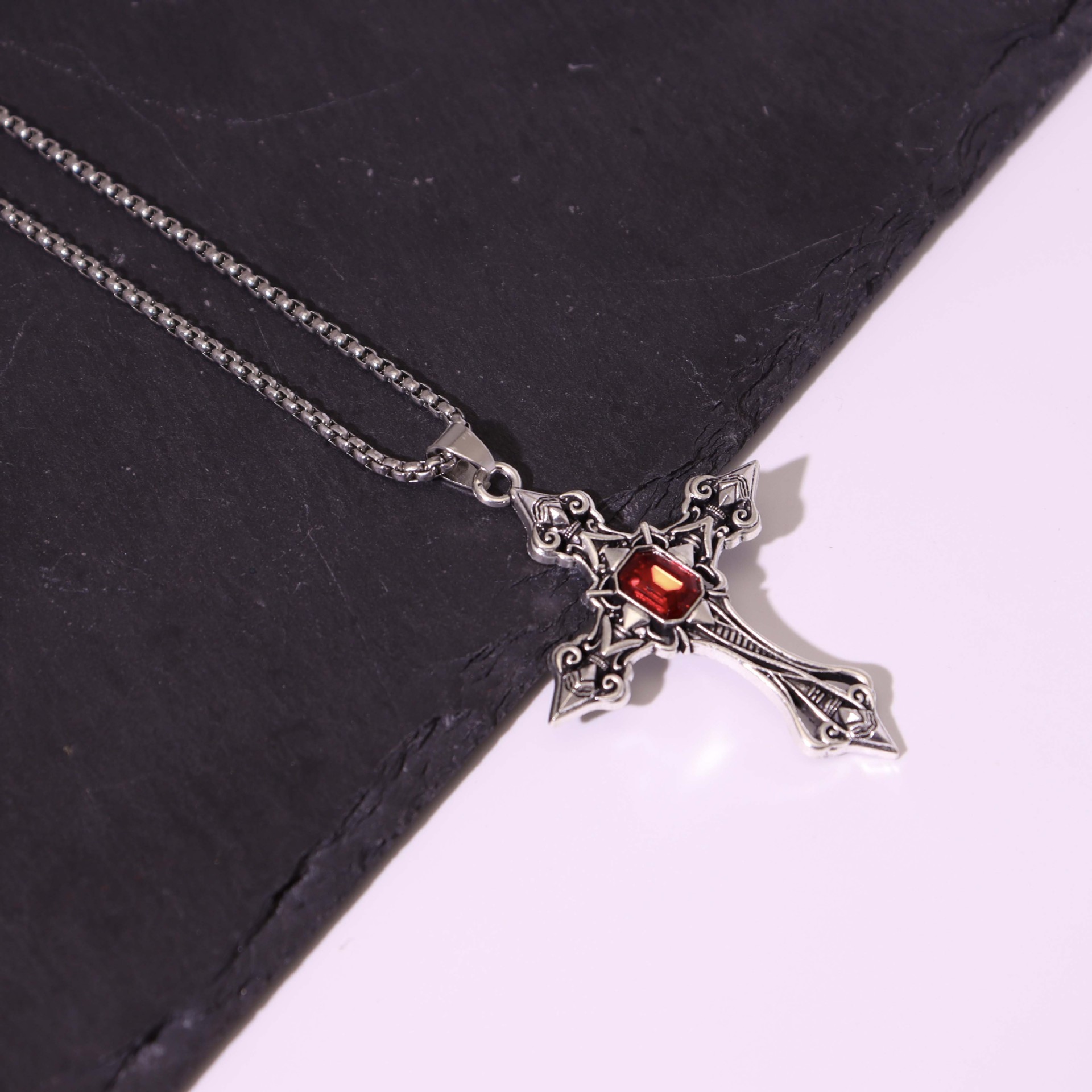 3:Silver [with 60cm square pearl chain]