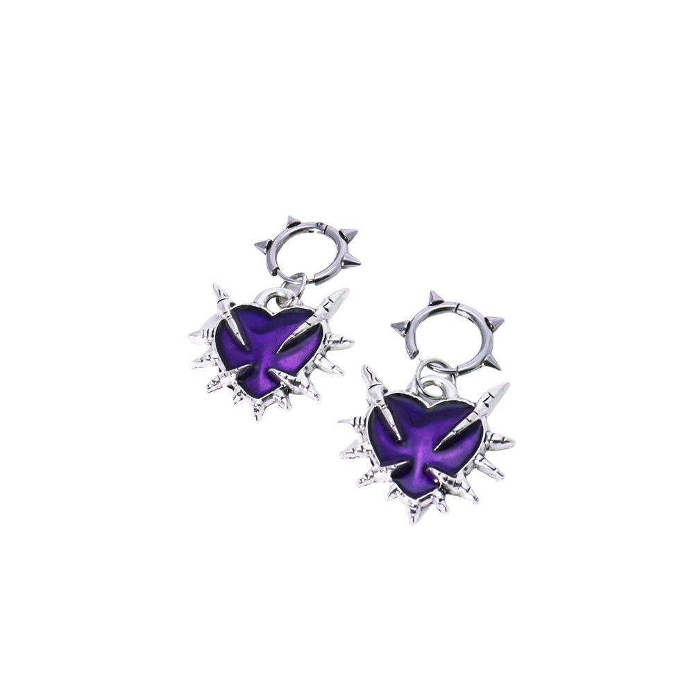 2:Purple heart earrings