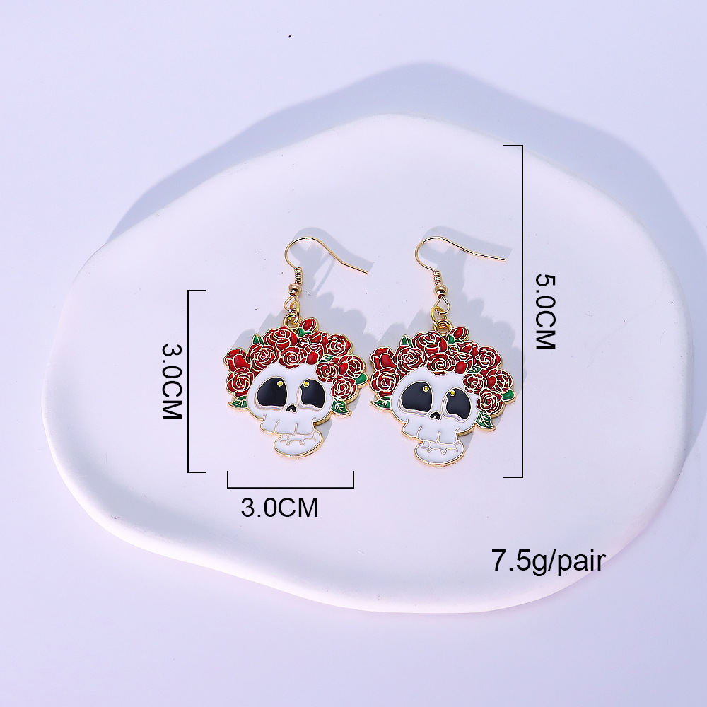 1:Rose skull earrings-01