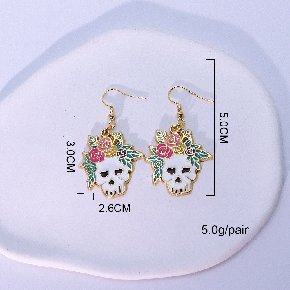 2:Rose skull earrings-02