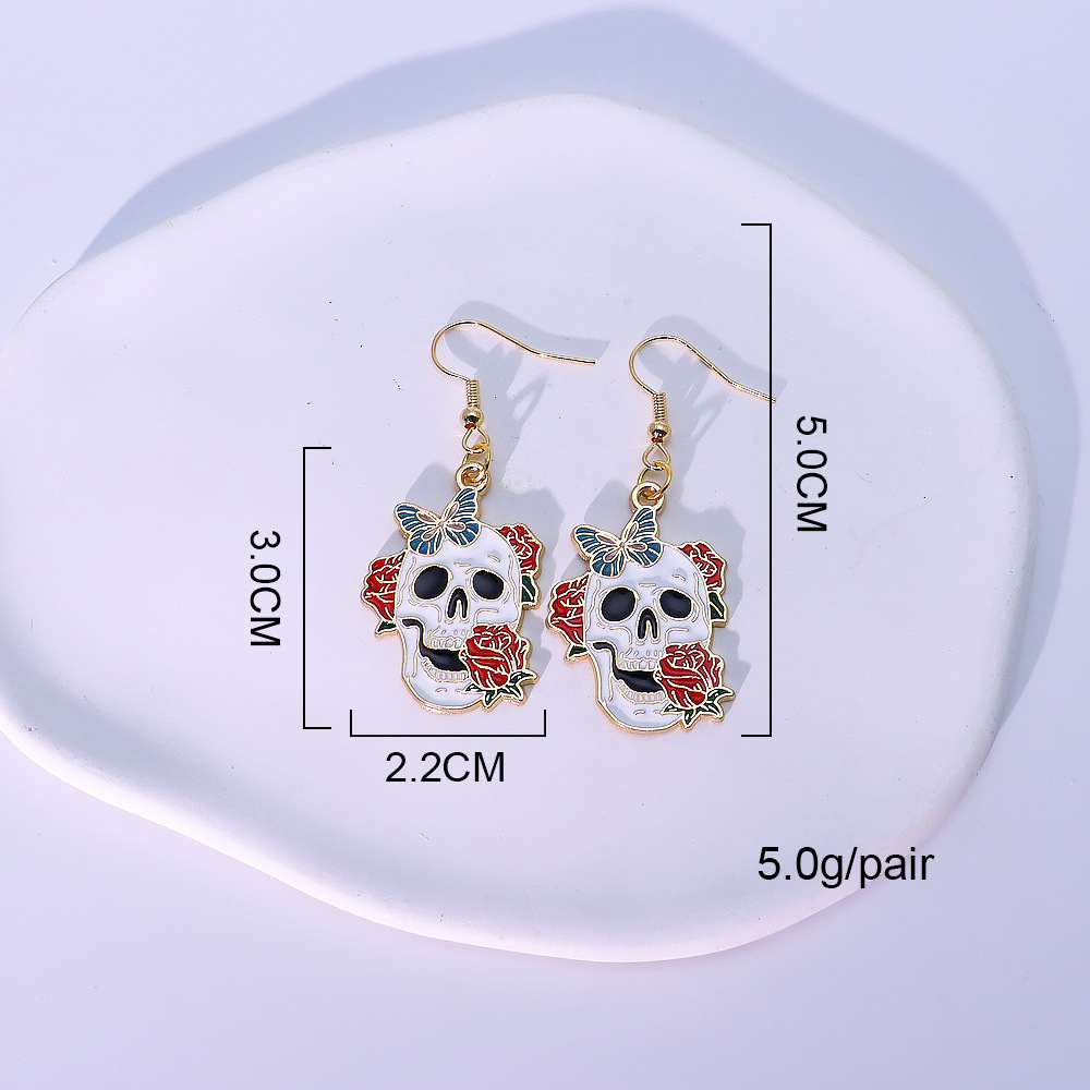 3:Rose skull earrings-03