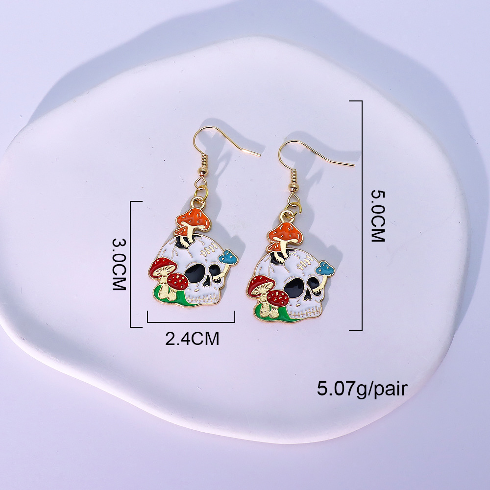 7:Poisonous mushroom skull earrings-07