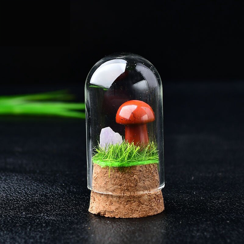 3:Red jasper mushroom with bottle