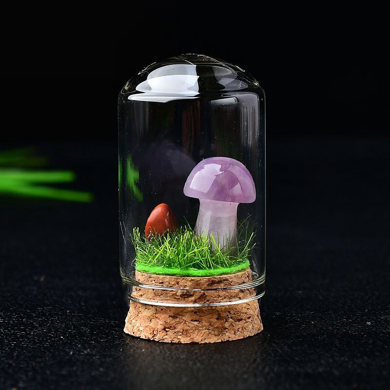 Amethyst mushroom with bottle