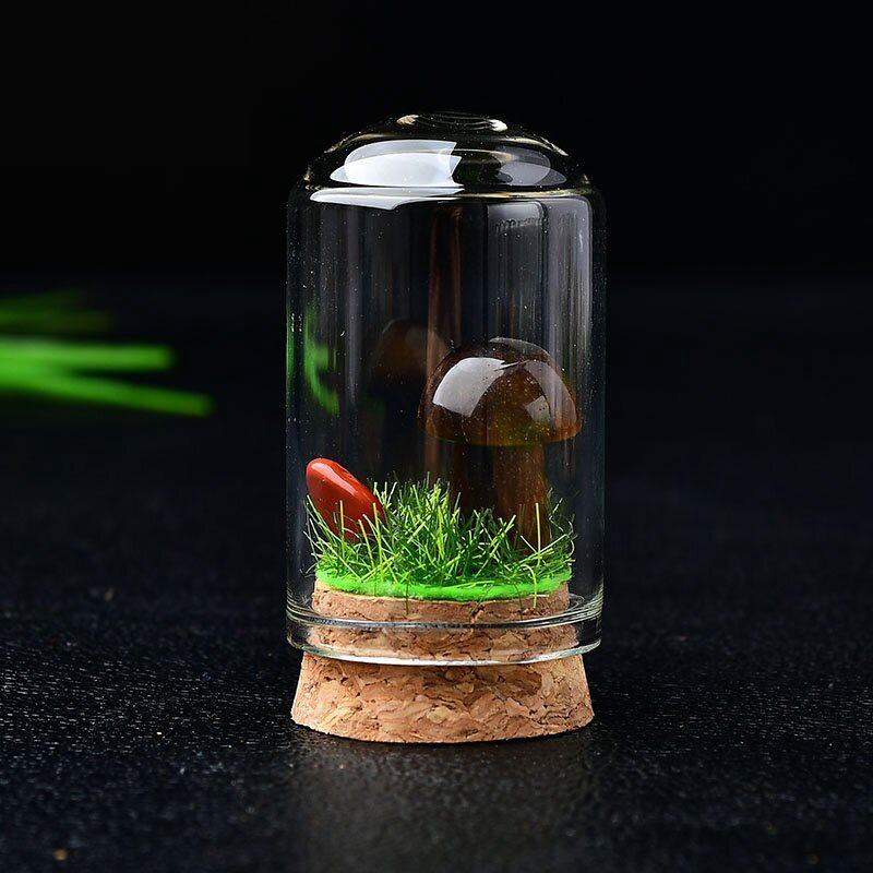 Tiger eye mushroom with bottle