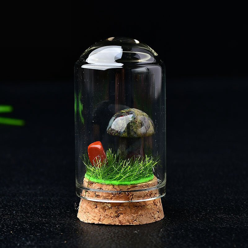 Dragon bloodstone mushroom with bottle