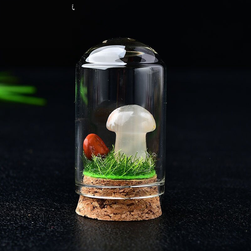 Sakura agate mushroom with bottle
