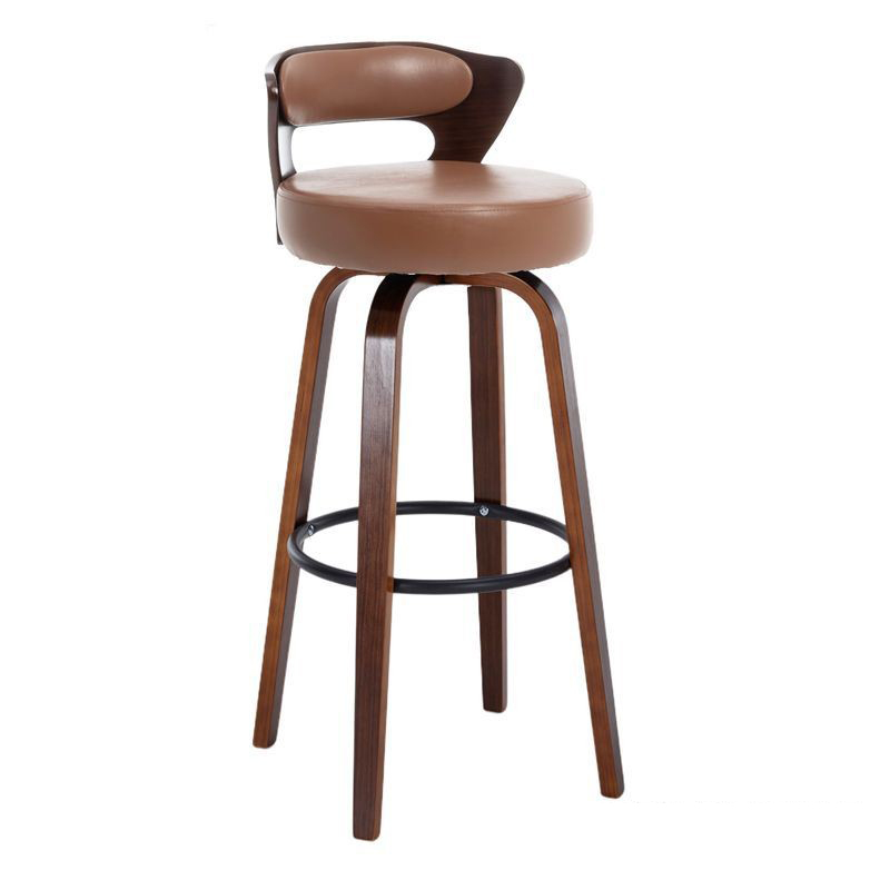 Brown cowhide - walnut wooden frame