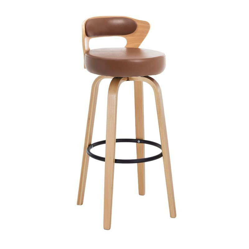 Brown cowhide - walnut wooden frame