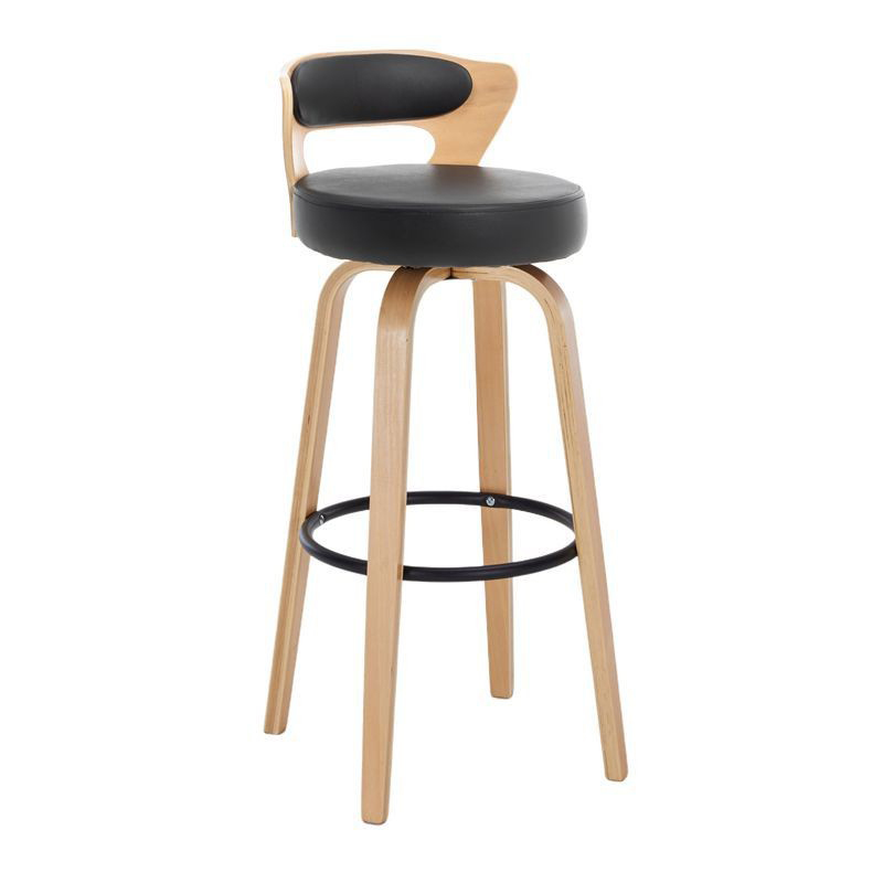 Black cowhide - walnut wooden frame