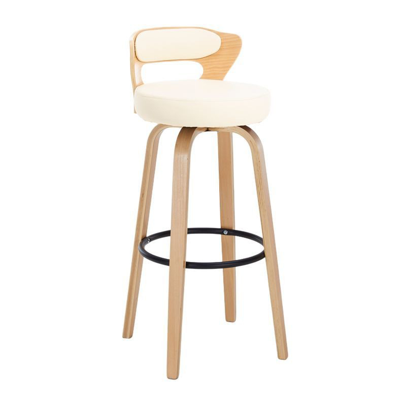 Off-white cowhide - walnut wooden frame