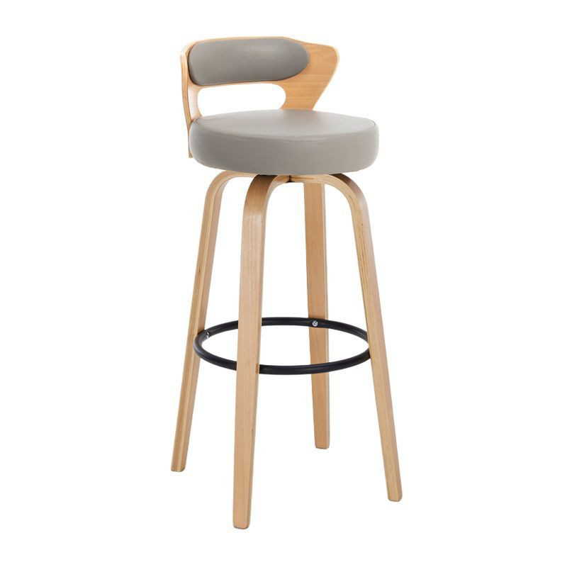 Grey cowhide - walnut wooden frame