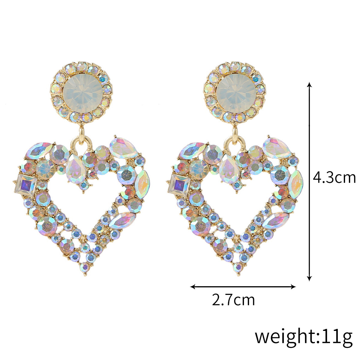 3:E2109-13 white ab rhinestone