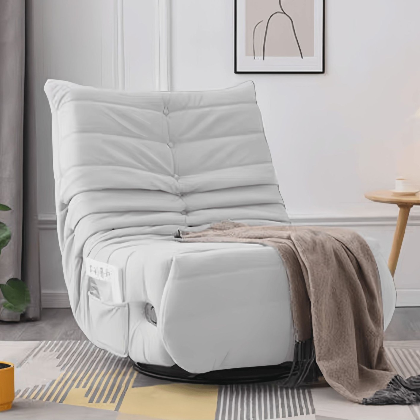 White - ice point velvet style [manual sitting and lying down   360 degree rotation and rocking]