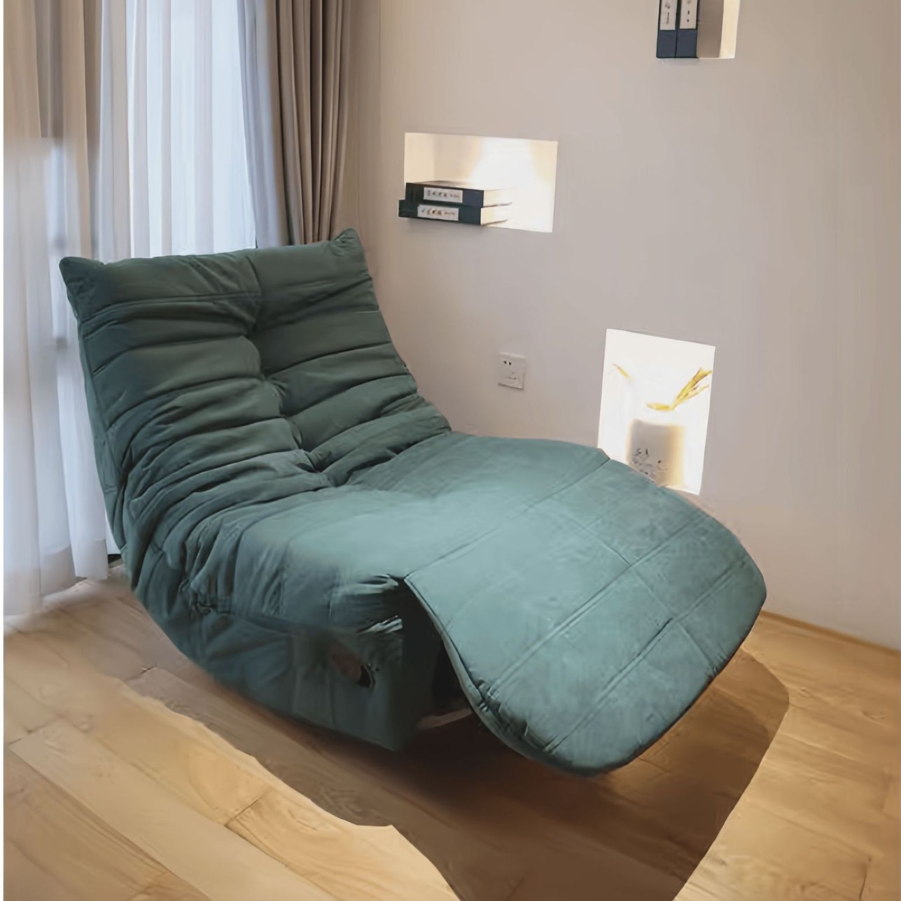 Dark green - ice point velvet style [manual sitting and lying   360 degree rotation]