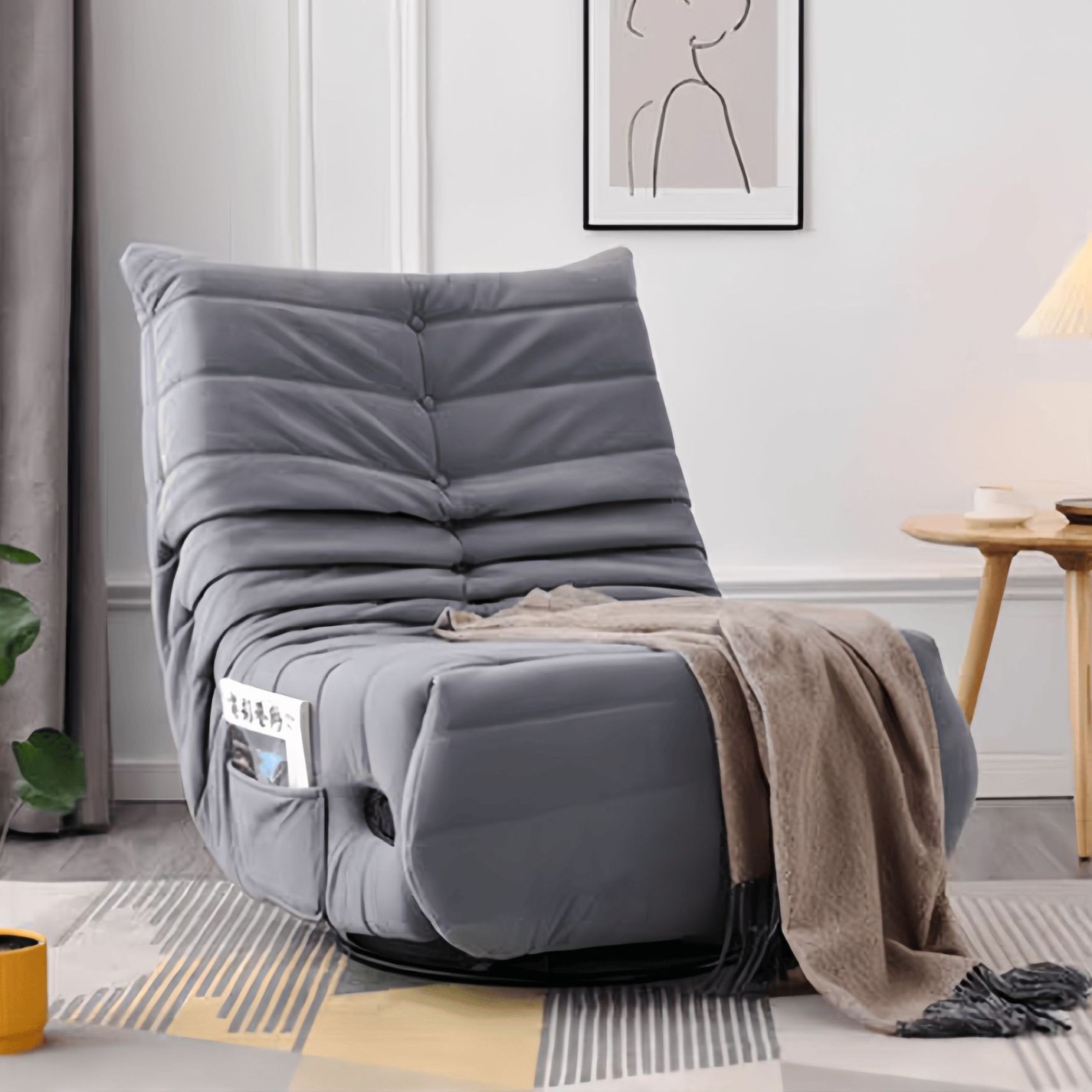 Gray - ice point velvet style [manual sitting and lying down   360 degree rotation and rocking]