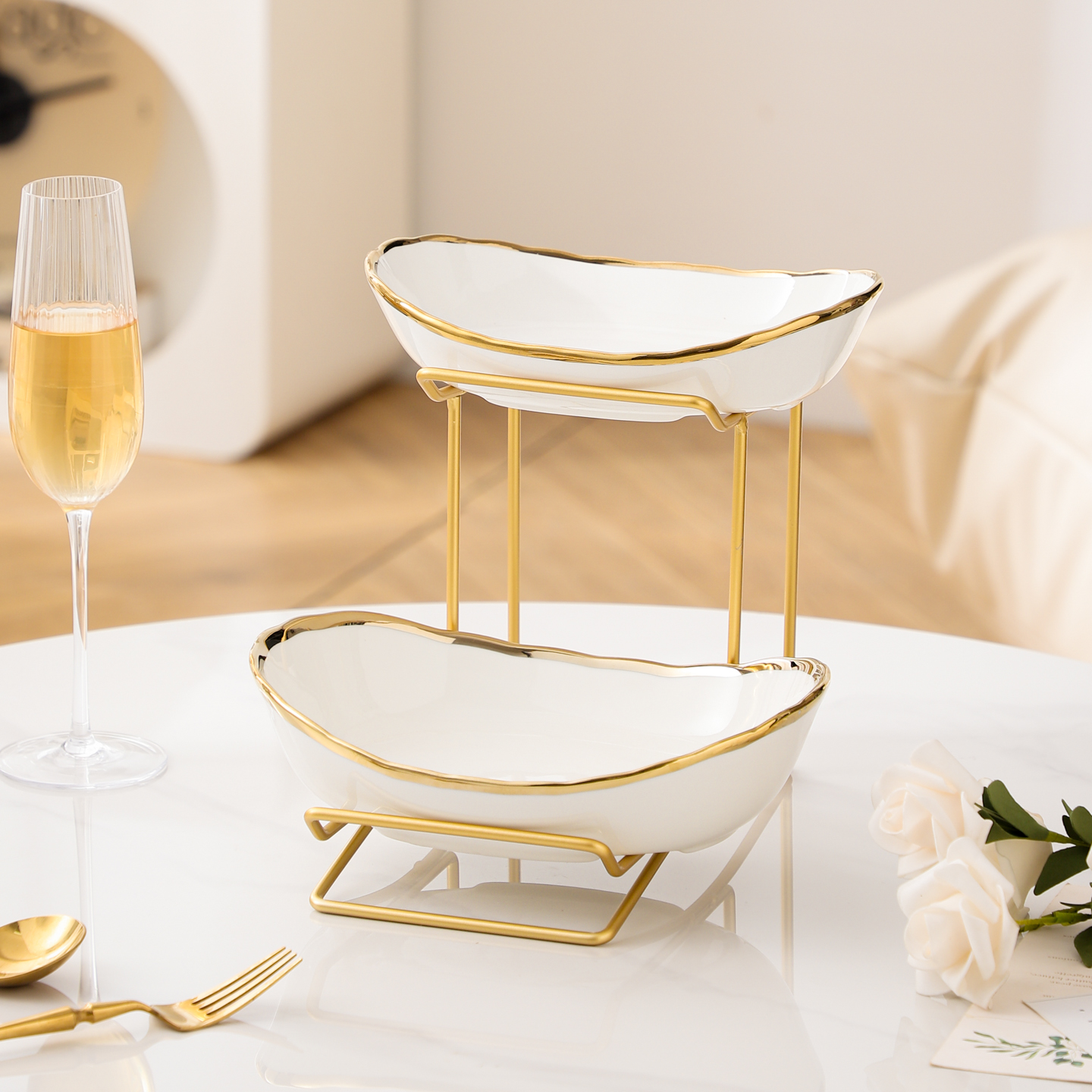 Gold thread gold rack double layer