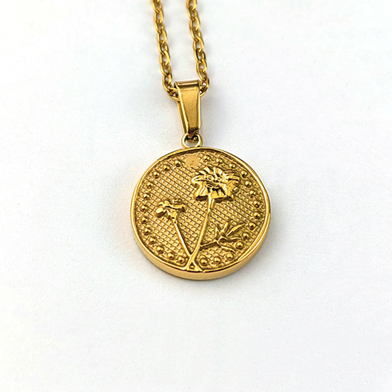 22:October wanshou chrysanthemum-necklace 45cm with 5cm extender chain