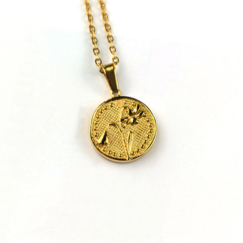 24:December narcissus-necklace 45cm with 5cm extender chain