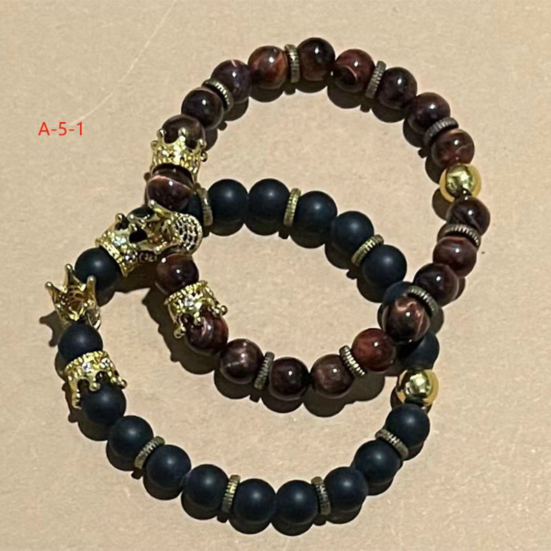 19:Tiger eye stone black frosted stone set