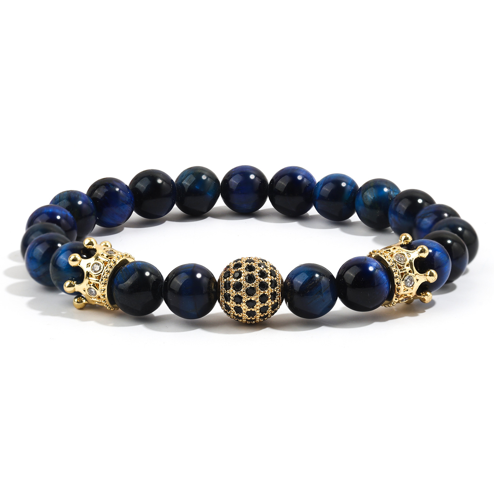 18:Blue tiger eye crown bracelet