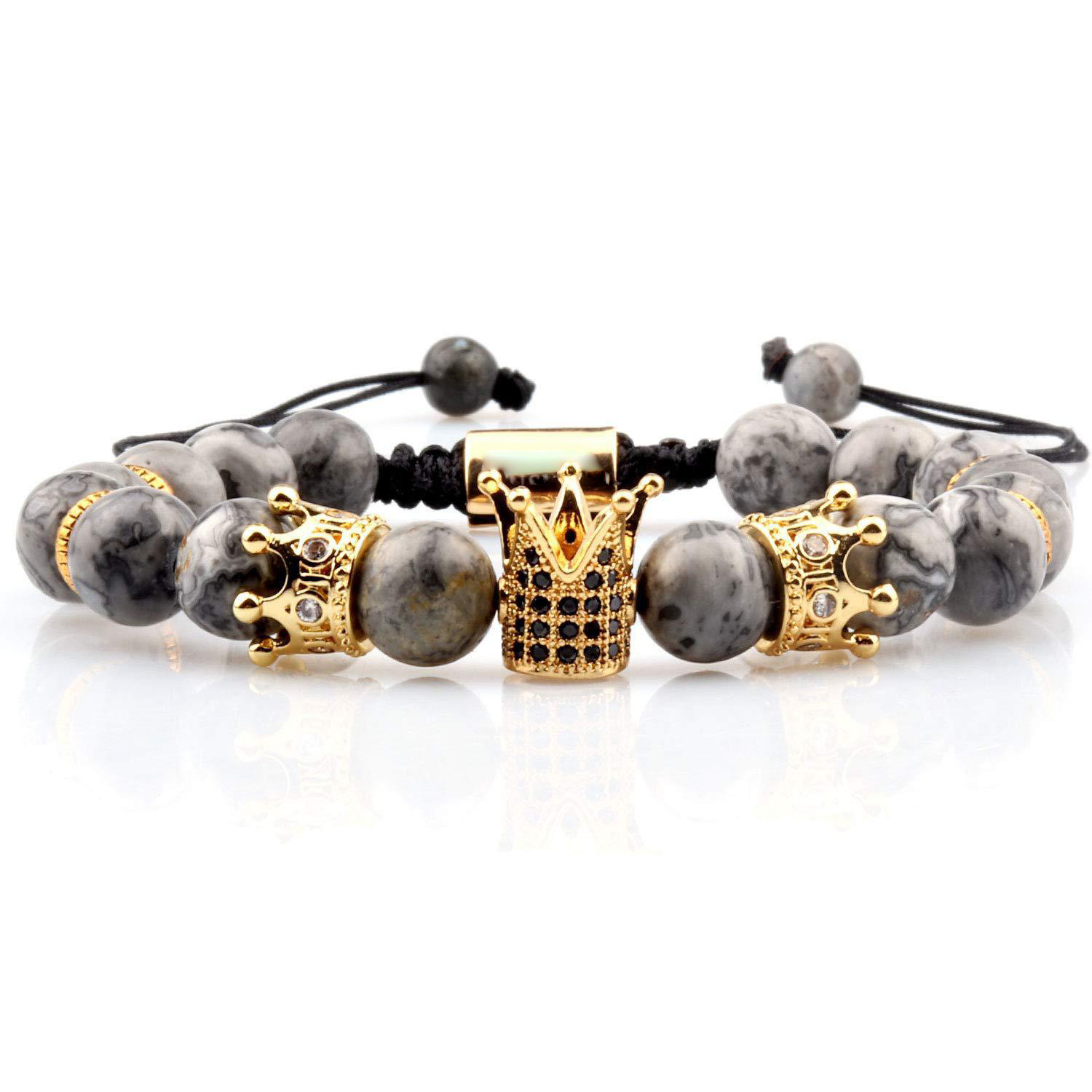 3 Map stone crown bracelet