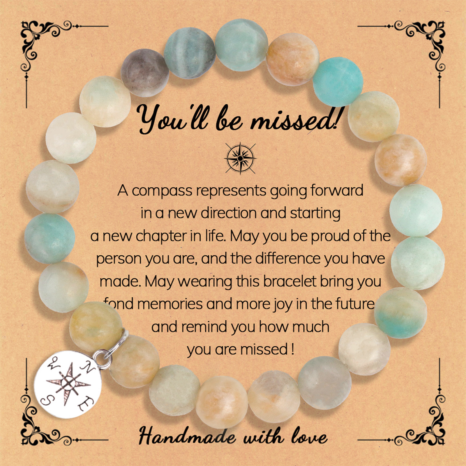 1 Amazon Stone Compass Pendant You'll Card