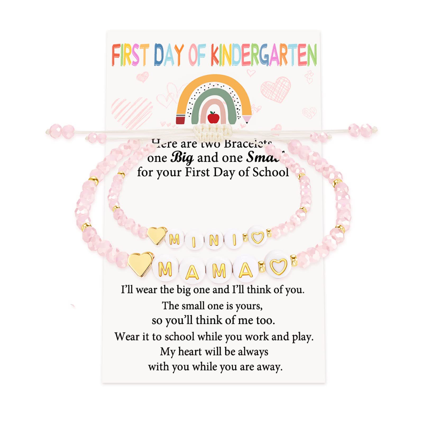 1:MAMA pink bead bracelet FirstDay card