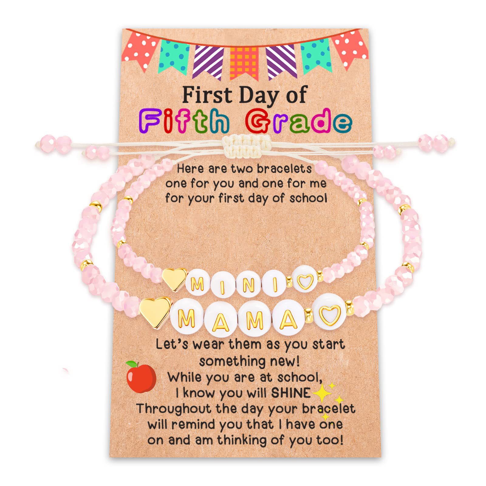 5:MAMA pink bead bracelet Fifth Grade