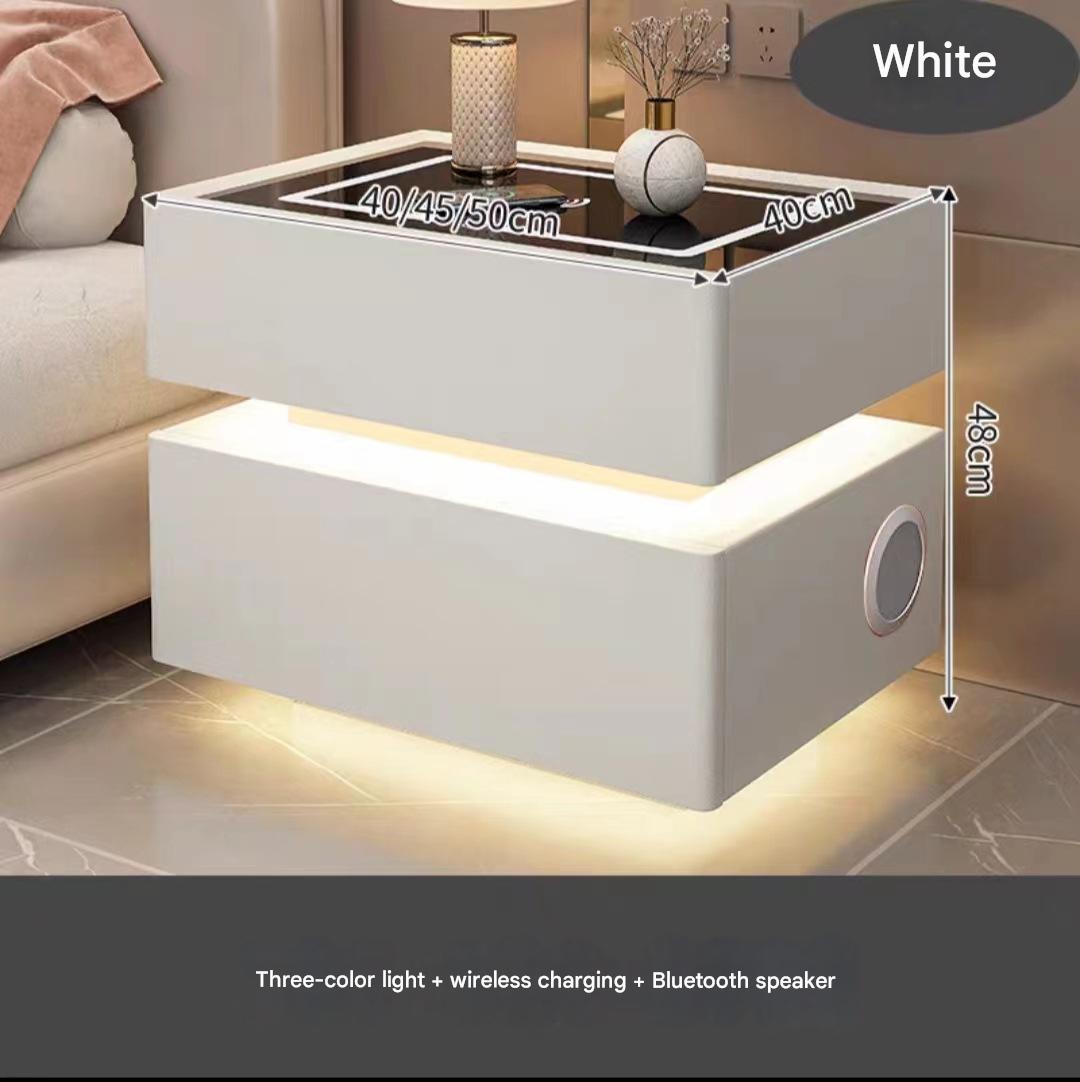 Off-white [three-color light   wireless charging   bluetooth dual speakers]