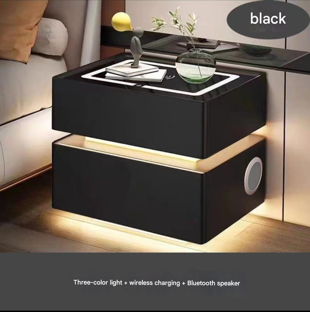 Black [three-color light   wireless charging   bluetooth dual speakers]