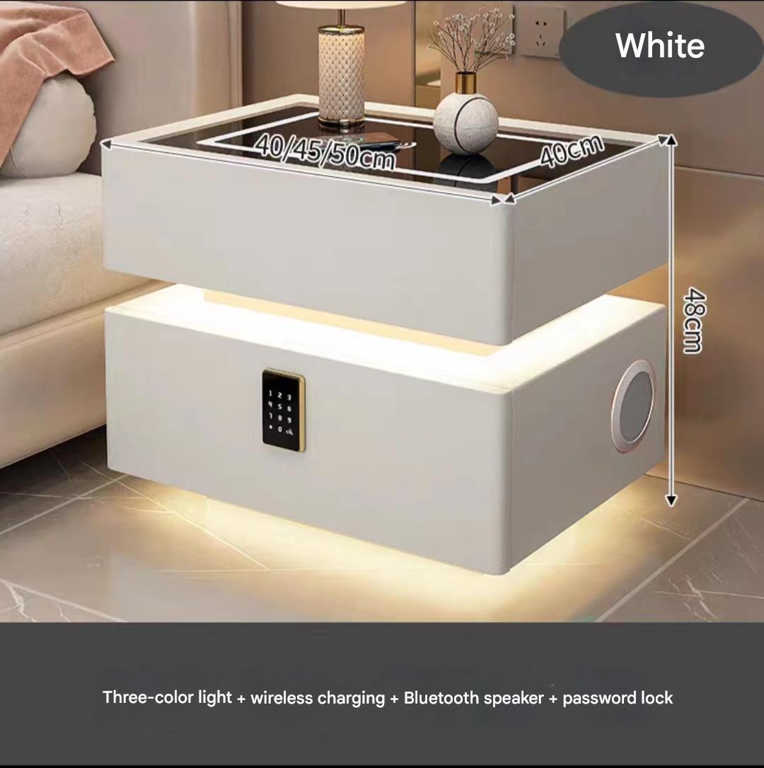 Off-white [three-color light   wireless charging   bluetooth dual speakers   password lock]