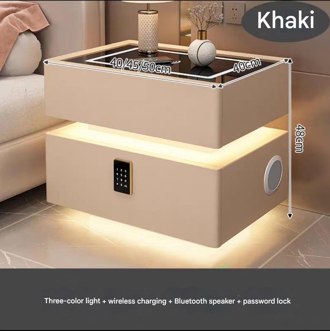 Khaki [three-color light   wireless charging   bluetooth dual speakers   password lock]