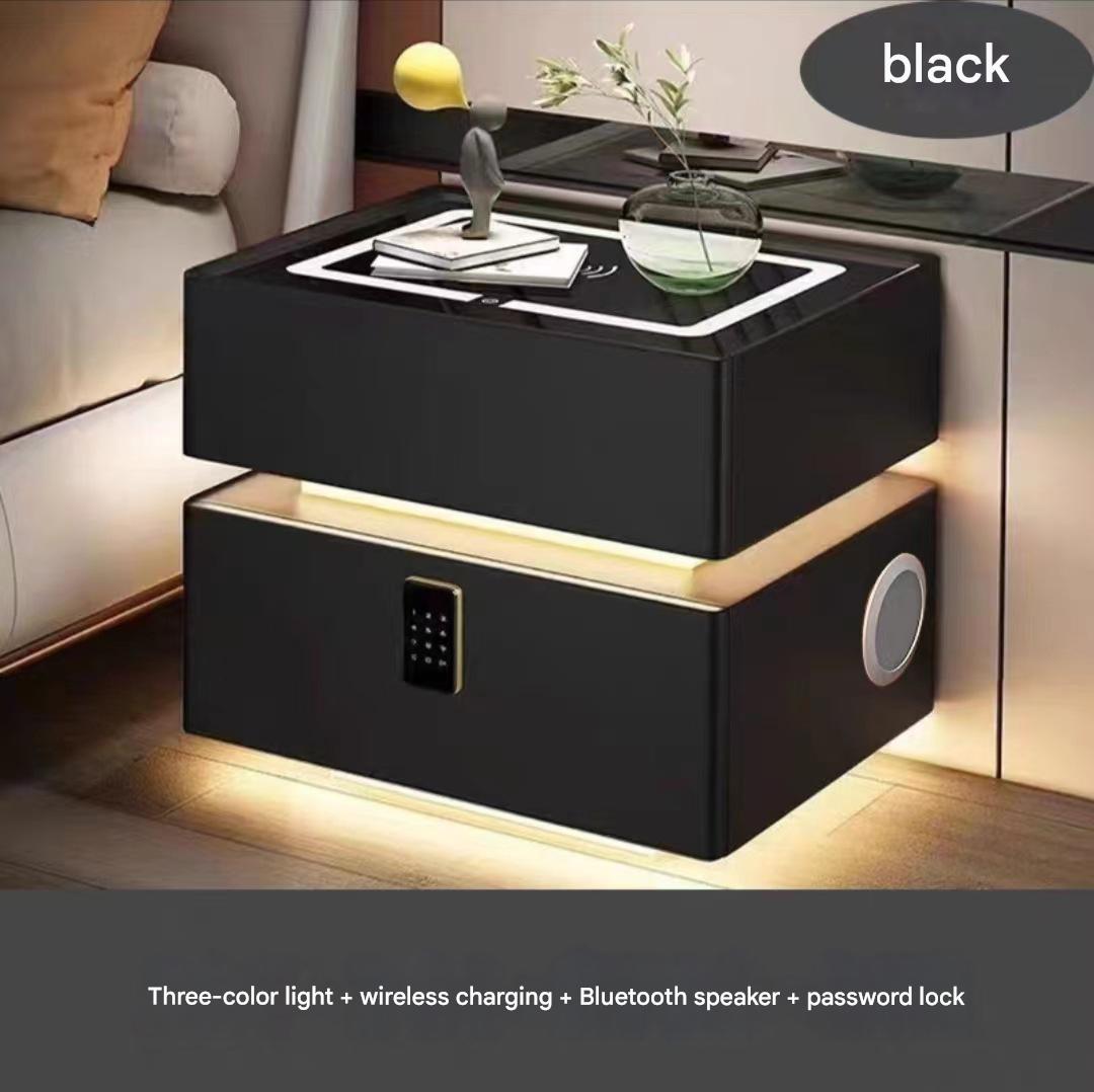 Black [three-color light   wireless charging   bluetooth dual speakers   password lock]