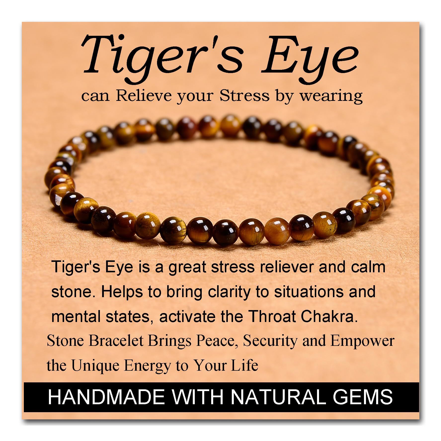 Yellow tiger eye bracelet 4mm
