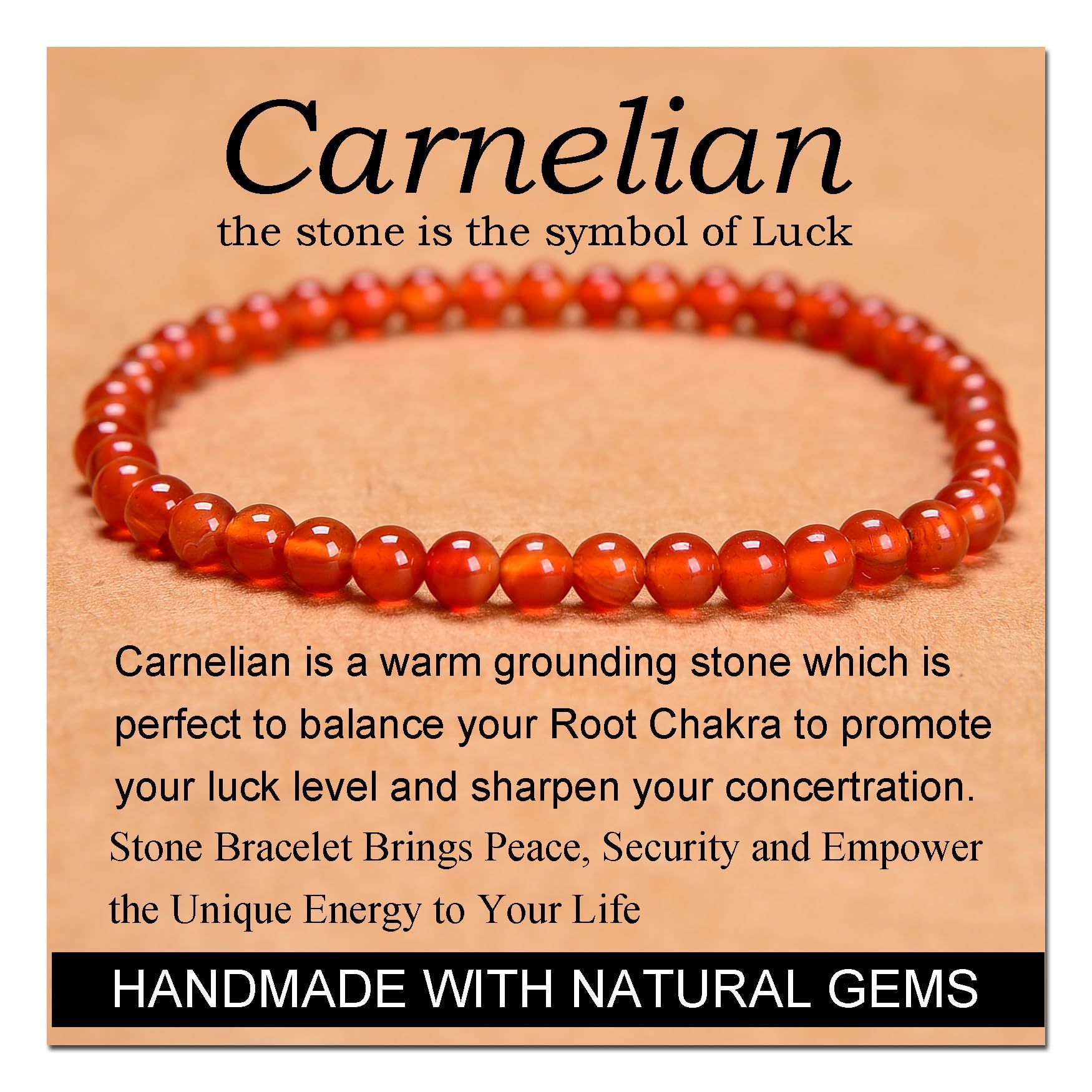 Carnelian bracelet 4mm
