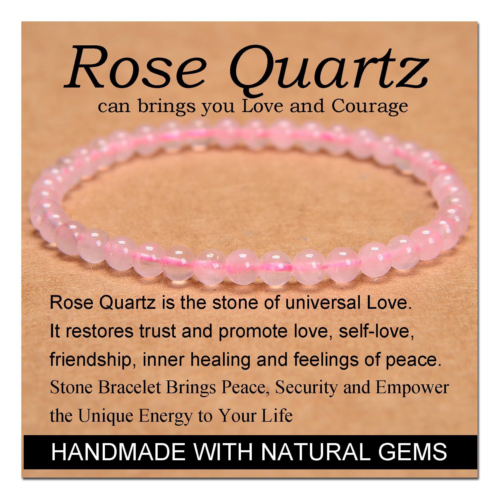 Rose quartz bracelet 4mm
