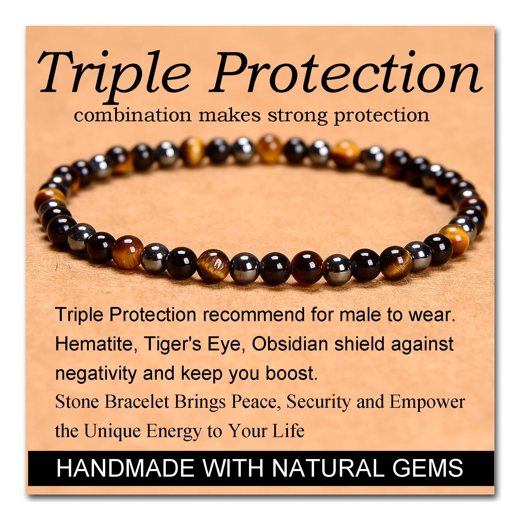 25:Obsidian tiger eye magnet bracelet