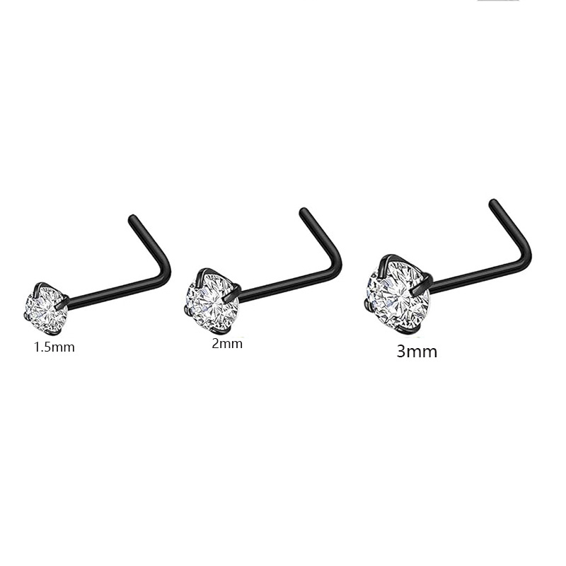 9:I L shaped nose stud 3 pieces set