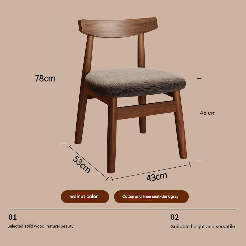 [high-quality rubber wood | walnut color] breathable cotton and linen - dark gray