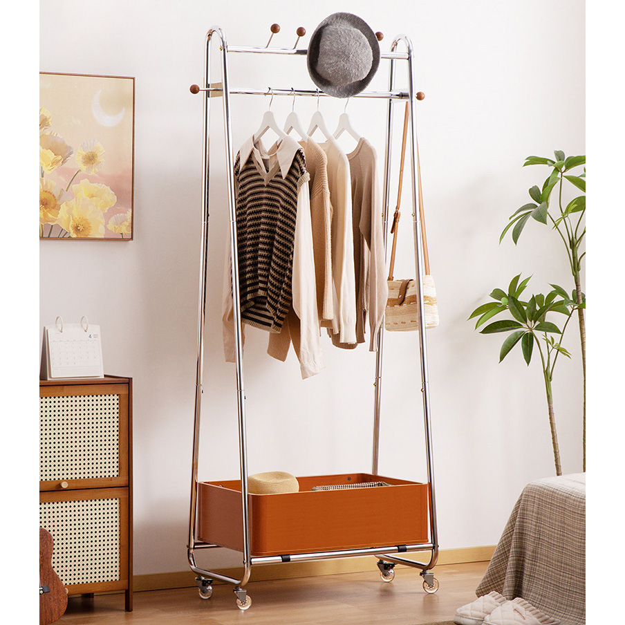 Solid wood full-board storage basket - honey color -62 cm long