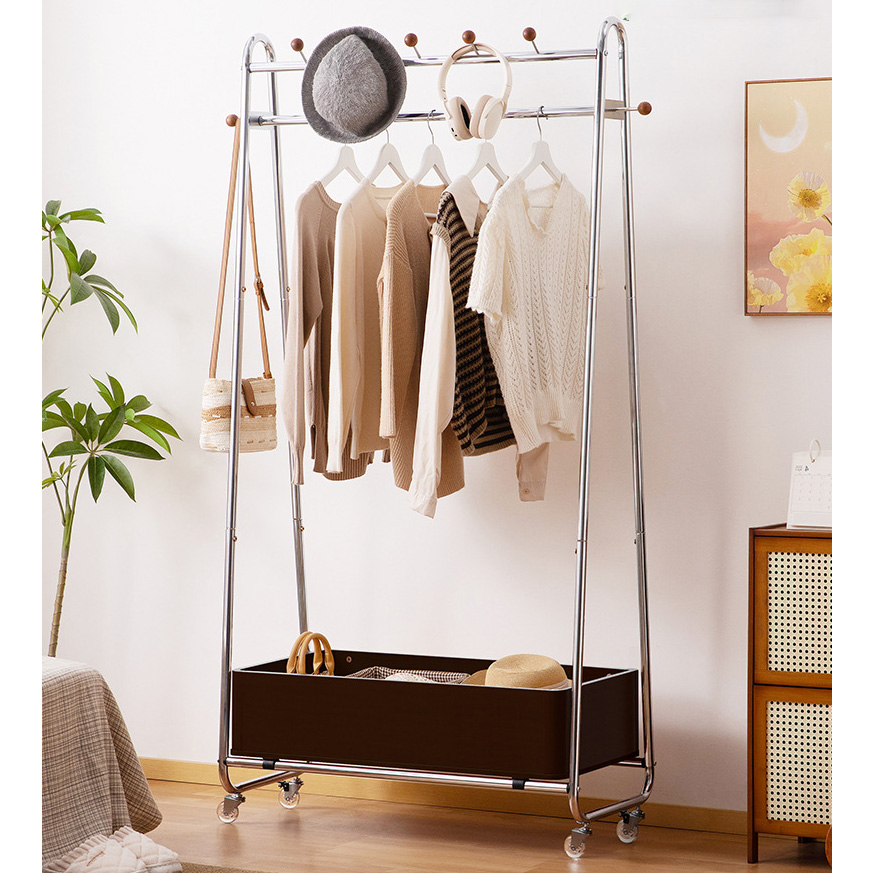 Solid wood full-board storage basket - Walnut color -82 cm long